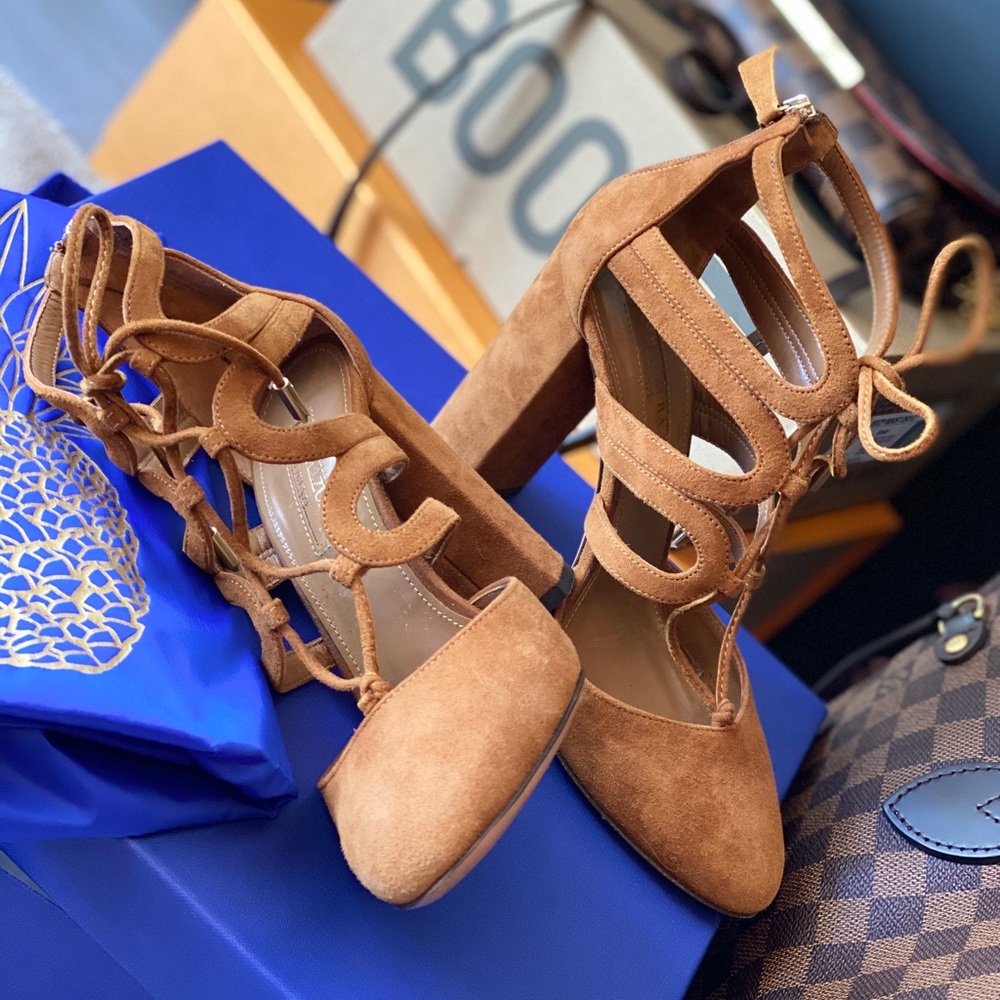 Aquazzura Holli 105 Suede Heels